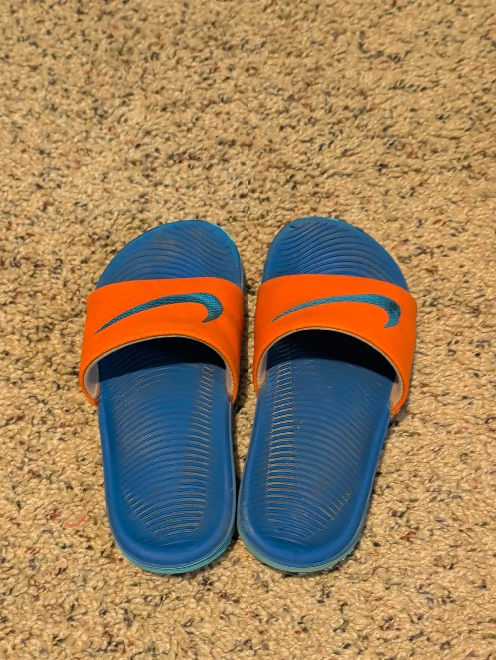 Nike Kids Blue and Orange Sport Slide Sandals